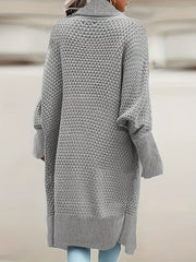 Casual Cardigan Women's Plus Solid Bat Sleeve Open Front