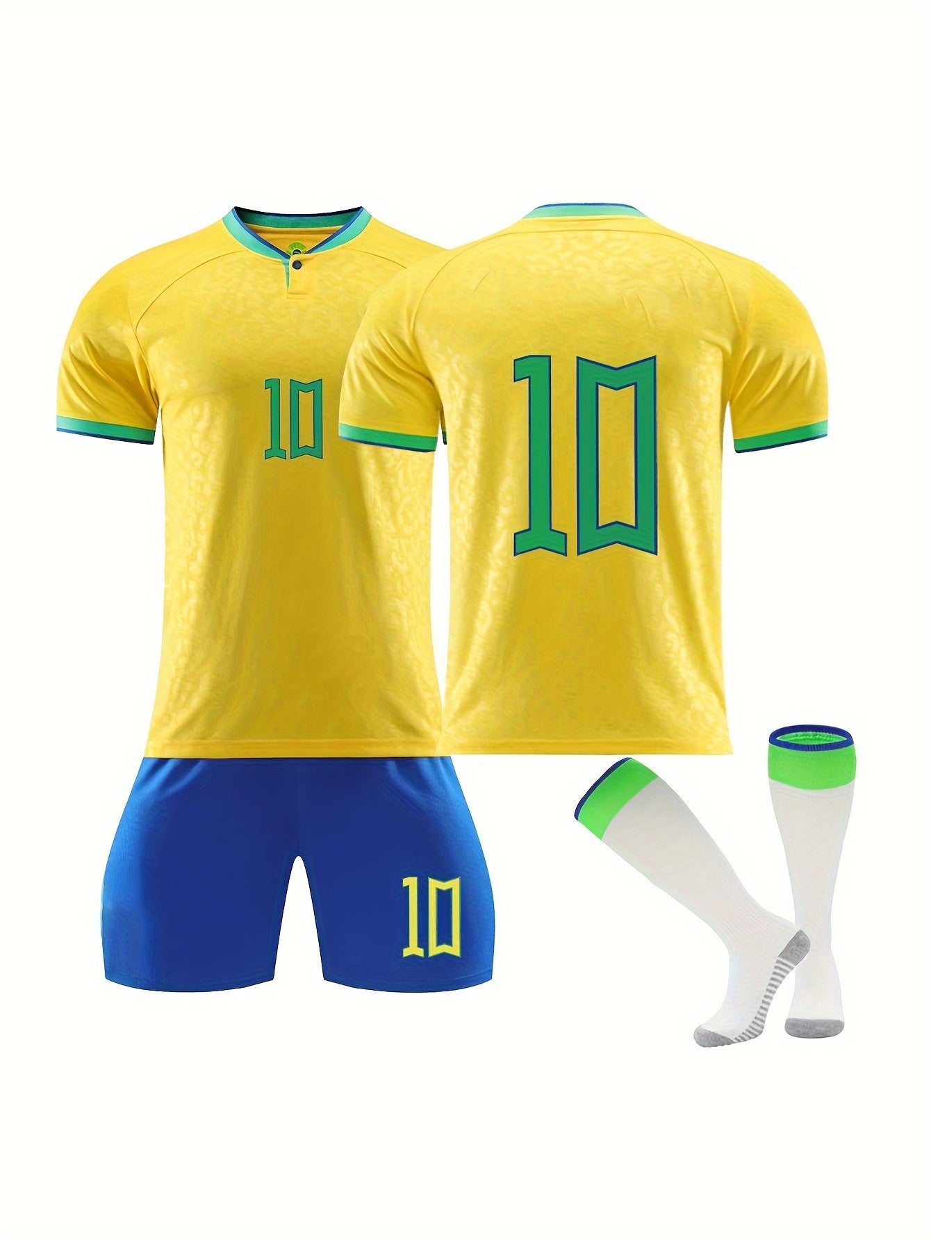 3Pcs Bright Yellow Football Suit for Boys/Girls