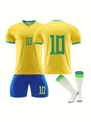 3Pcs Bright Yellow Football Suit for Boys/Girls