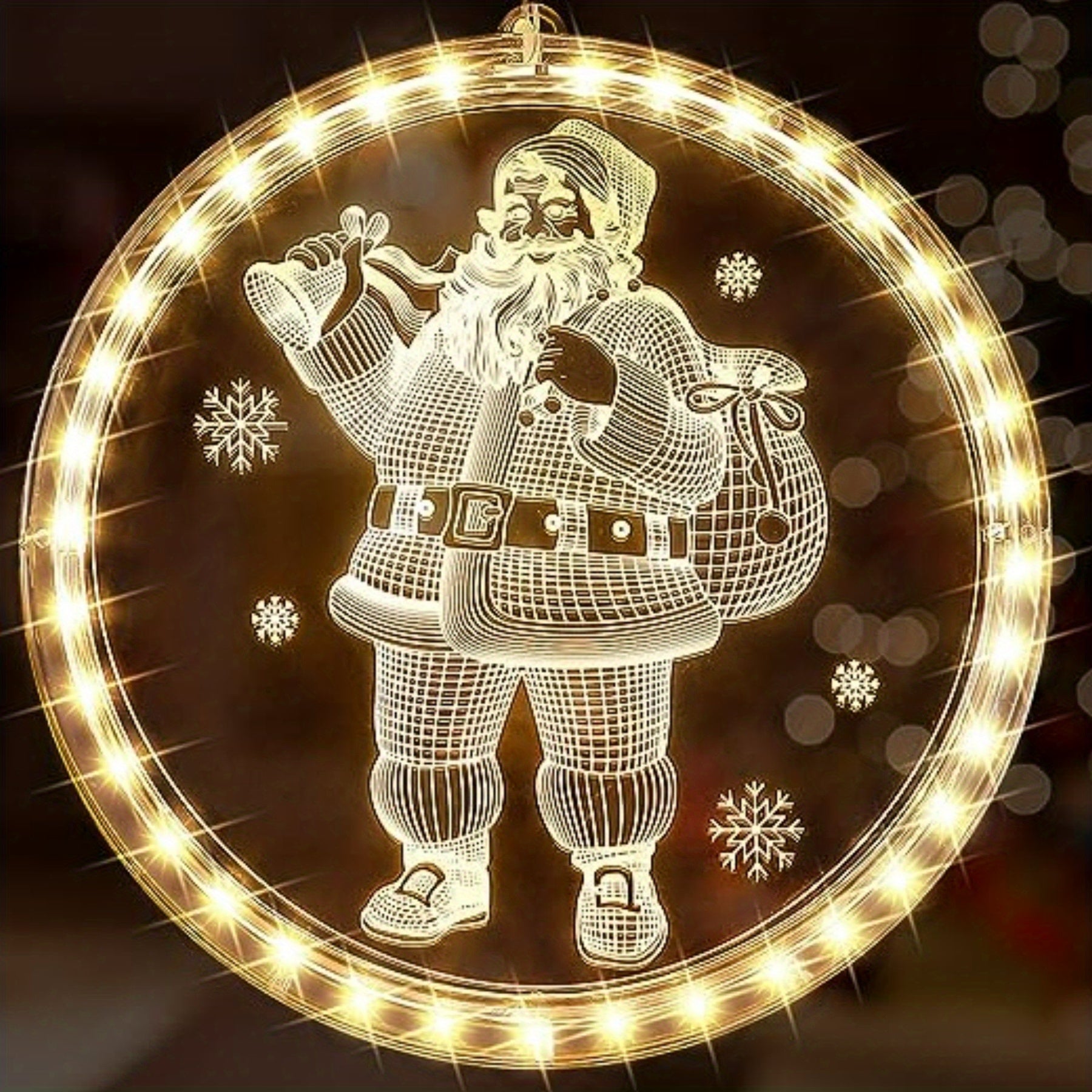 LED Christmas Window Lights Decorations - Hanging 3D Lights for Fireplace