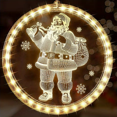 LED Christmas Window Lights Decorations - Hanging 3D Lights for Fireplace