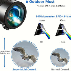 High Power 40X60 Monocular Telescope Smartphone Holder Tripod