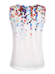 Women's V-Neck Floral Print Sleeveless Cami Top