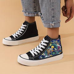 Cartoon Universe High Top Canvas Sneakers