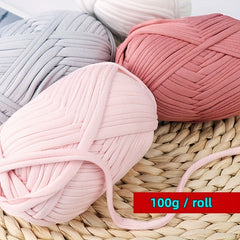 2pcs Cotton Thick Knitting Fabric Yarn DIY Soft Woven Rug Bag 100g