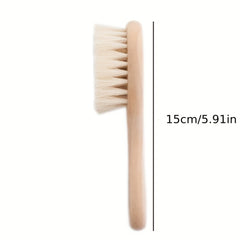 Natural Wool Baby Wooden Brush Soft Bristle Massage Bath Brush