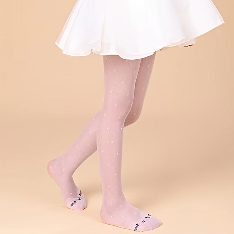 Girls Cat Embroidery Mesh Pantyhose for Summer
