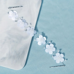 Flower Double Side Hair Clip Bobby Pin With Beads Head Jewelry