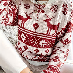 Christmas Casual Sweater Women's Plus Graphic Print Long Sleeve
