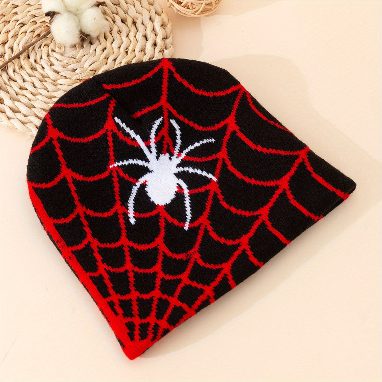 Fashionable Windproof Knit Beanie Hat With Print Autumn Winter Ski Cold Hat