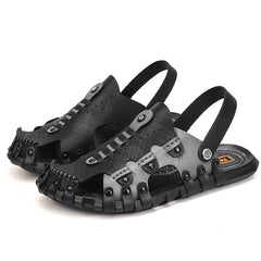 Men's Leather Hiking Sandals Non Slip Beach Sandals