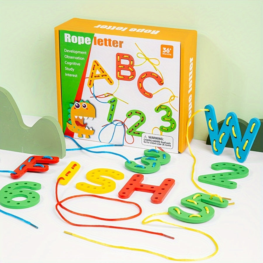 Hand Eye Coordination Digital String Game Toy with Beads & Stacking Stones