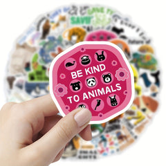 50pcs Cartoon Animal Graffiti Stickers for Phones Computers Cups