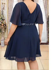 Plus Size Sexy Bridesmaid Dress Women's Plus Sequin Ruffle Sleeve