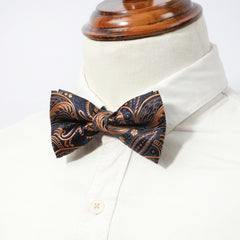 Men's Feather Pattern Embossed Bow Tie