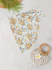 Print Tie Side Stretchy Cover Up Skirt Wrap Beach Coverup