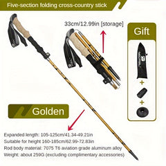 Aluminum Alloy Folding Hiking Pole with Steel Bead Lock