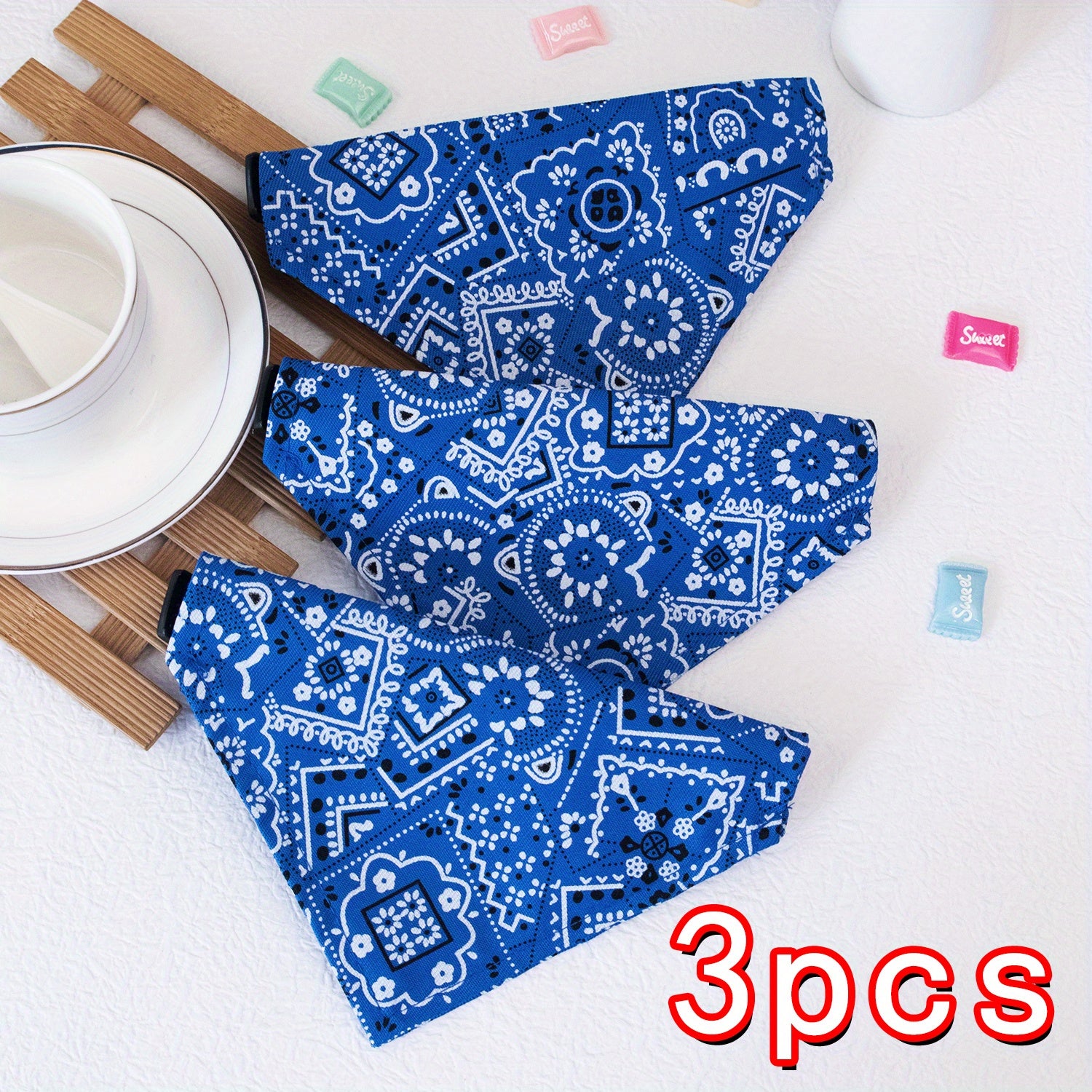 Floral Print Bandana for Small Pets Under 15lbs