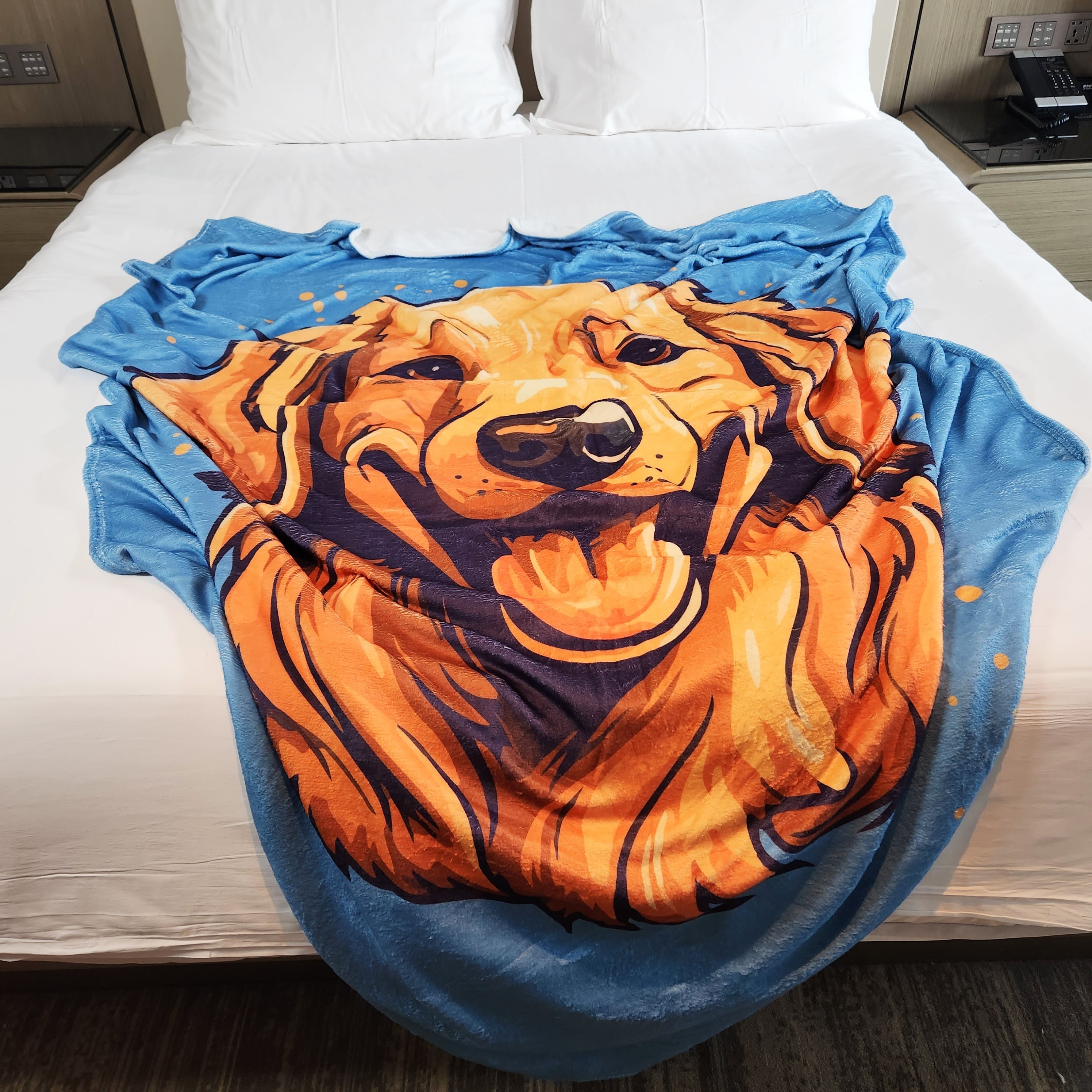 Pet Dog Print Blanket Warm Flannel Outdoor Travel Camping
