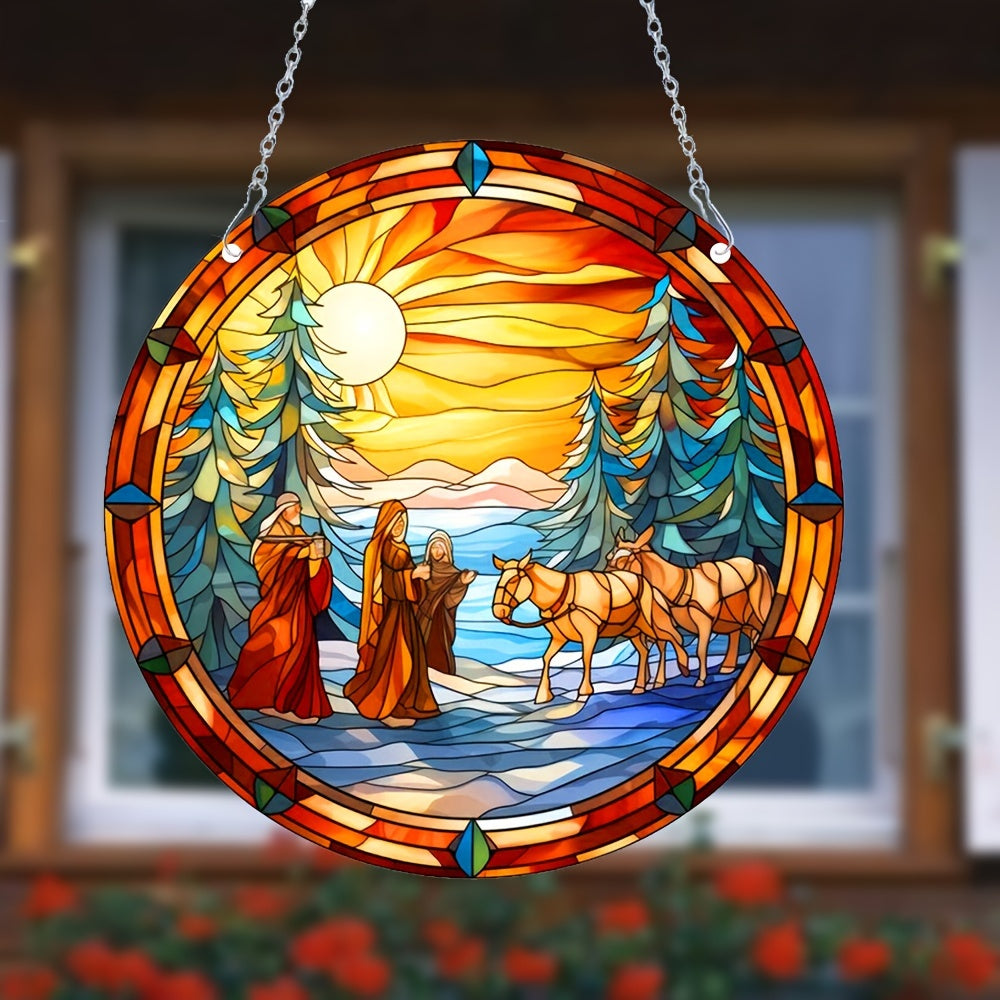 Church Totem Dye Sun Catcher Hanging Window Christmas Gift Home Decor