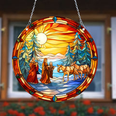 Church Totem Dye Sun Catcher Hanging Window Christmas Gift Home Decor