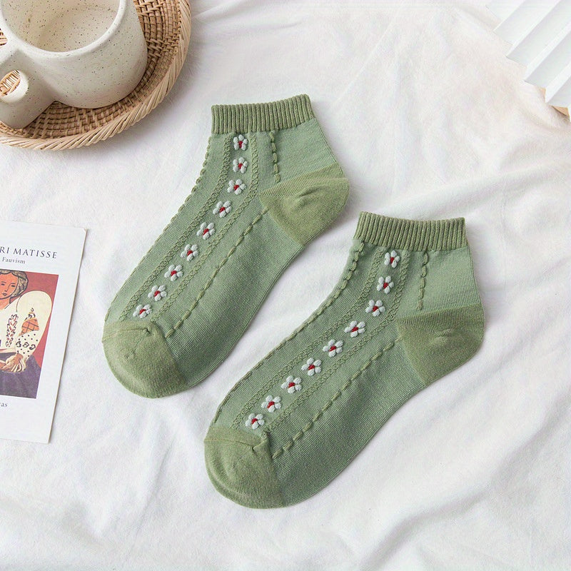 Floral Print Crew Socks for Women