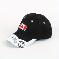 Unisex Sunshade Breathable Adjustable Baseball Cap With Maple Leaf Embroidery