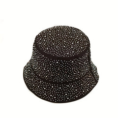 Rhinestone Decor Bucket Hat Lightweight Solid Casual Sun Hat