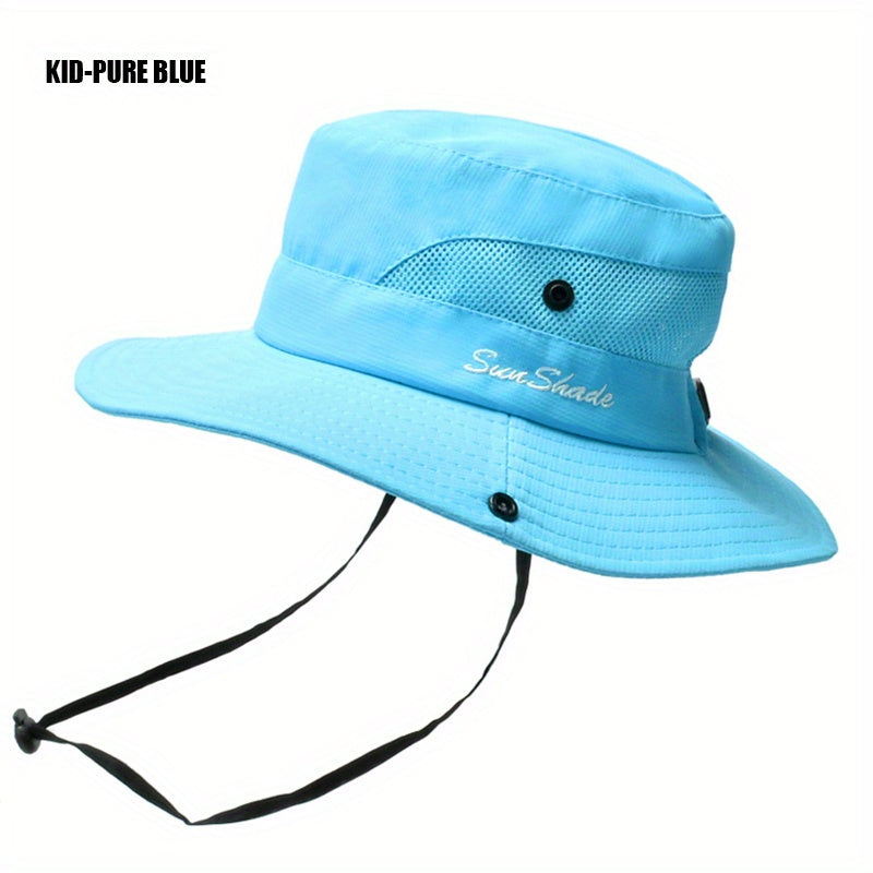 Casual Mesh Fisherman's Hat Sun Protection Drawstrings Waterproof Hat