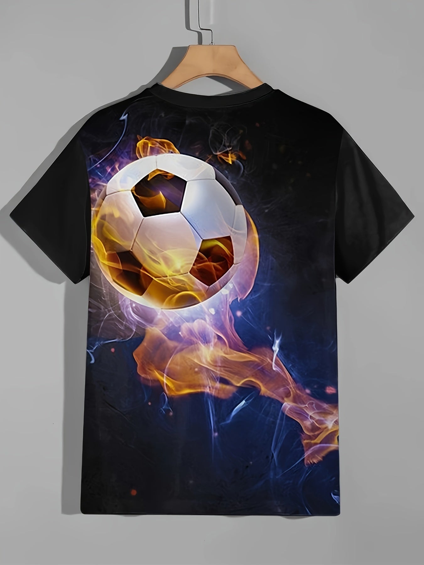 3D Soccer Ball Pattern Kids T-shirt Short Sleeve Top