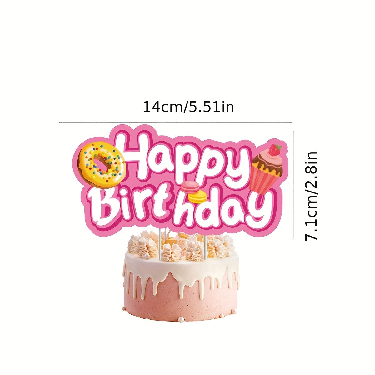 32pc Donut Birthday Party Set Pull Flag Cake Insert Balloon Supplies