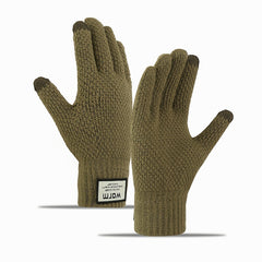 Men's Woolen Fleece Warm Windproof Gloves for Winter Cycling