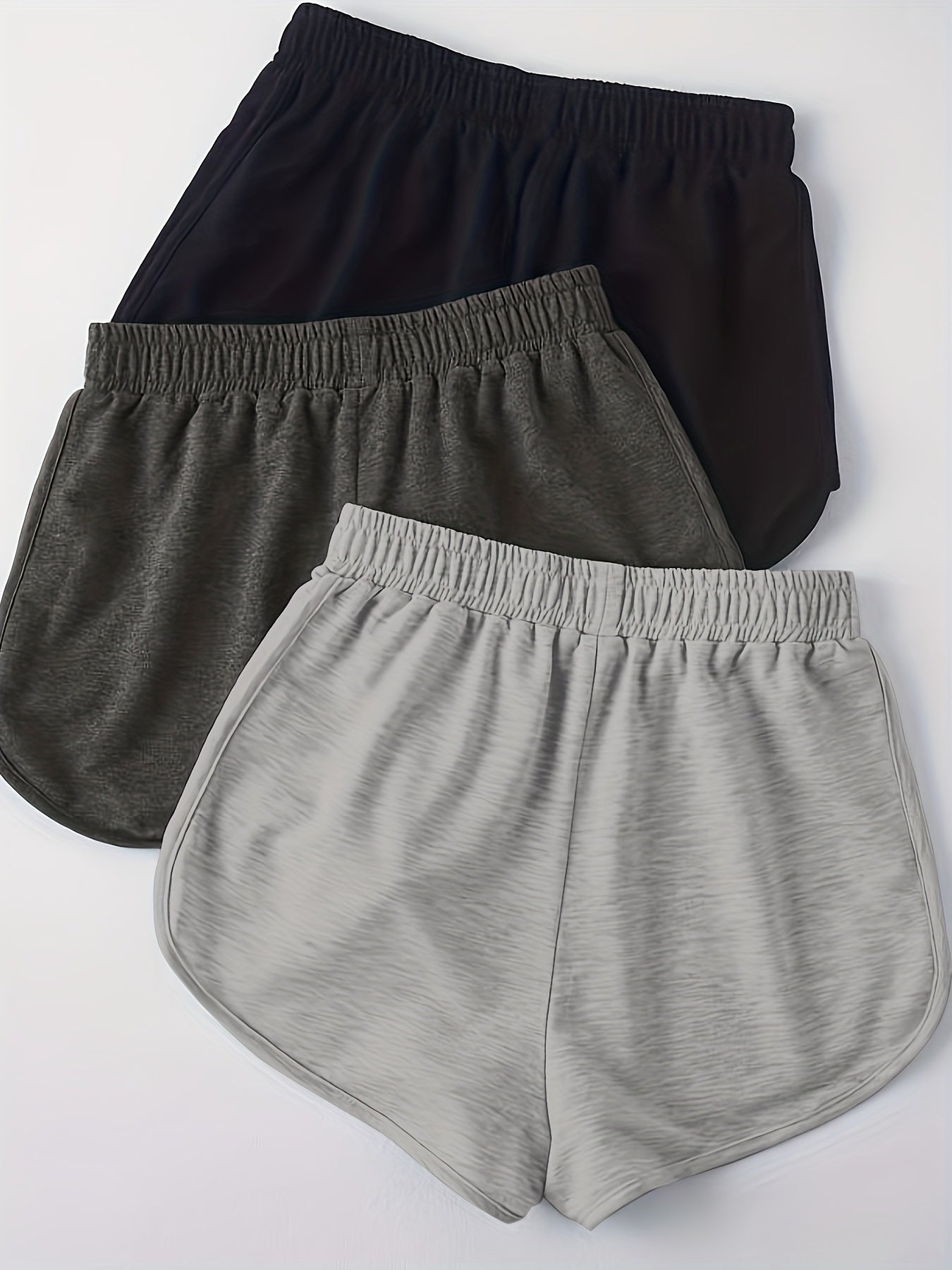3 Sets Lace Up Lounge Bottoms Elastic Waistband Shorts