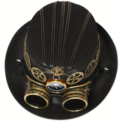 Steampunk Compass Goggles Gear Sunshade Cap Halloween Costume
