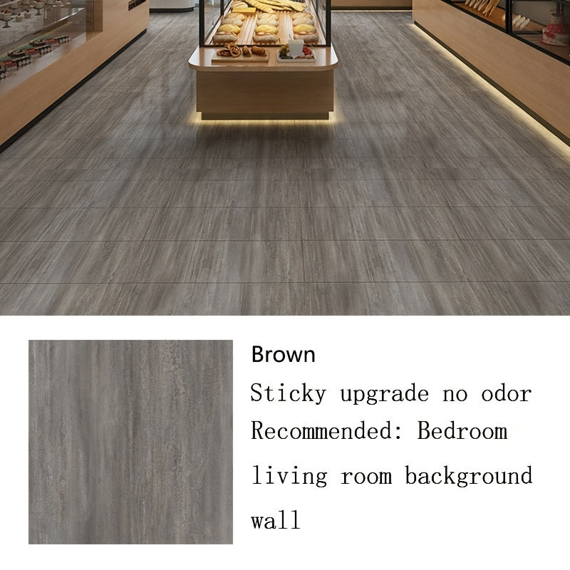 10pcs Marble Self Adhesive PVC Floor Tiles - Living Room Office Restaurant