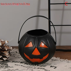 Halloween Pumpkin Lantern Decoration Handheld Pumpkin Bucket