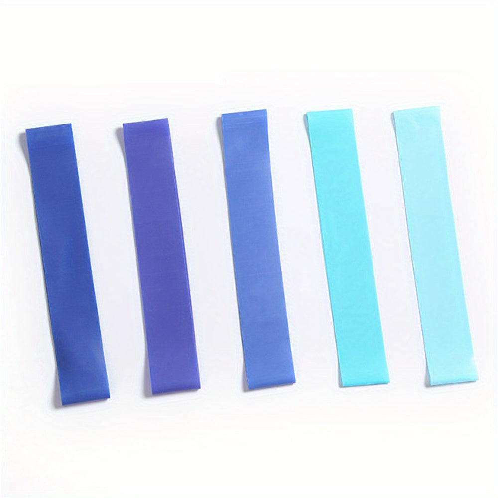 5 Pink Gradient Yoga Bands - Silicone Resistance Straps for Women & Men