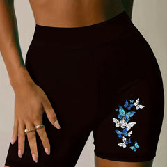 Butterfly Print High Rise Biker Shorts