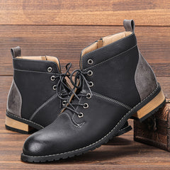 Men's PU Leather Casual Ankle Boots High Top Dress Shoes