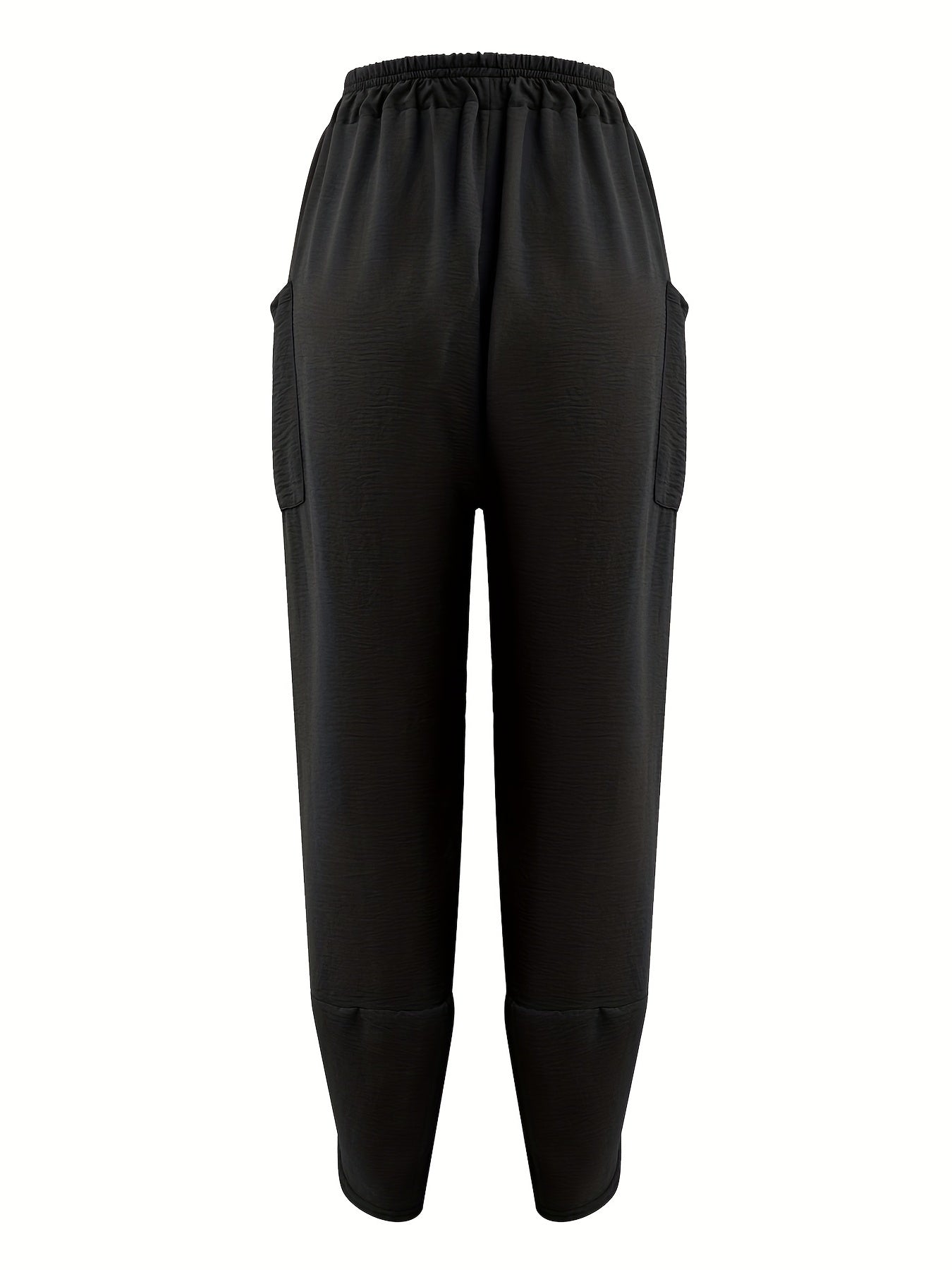 Patched Pockets Solid Pants Casual Pants For Spring & Summer