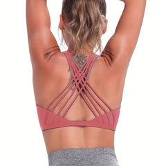 Criss Cross Back Sports Bra Stretch Yoga Workout Lingerie