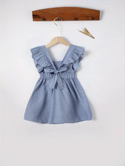 Toddler Baby Girls Ruffle Square Suspender Dress