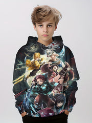 Anime Pattern 3D Print Boys Hooded Sweatshirt Spring Fall Kids Hoodie Tops