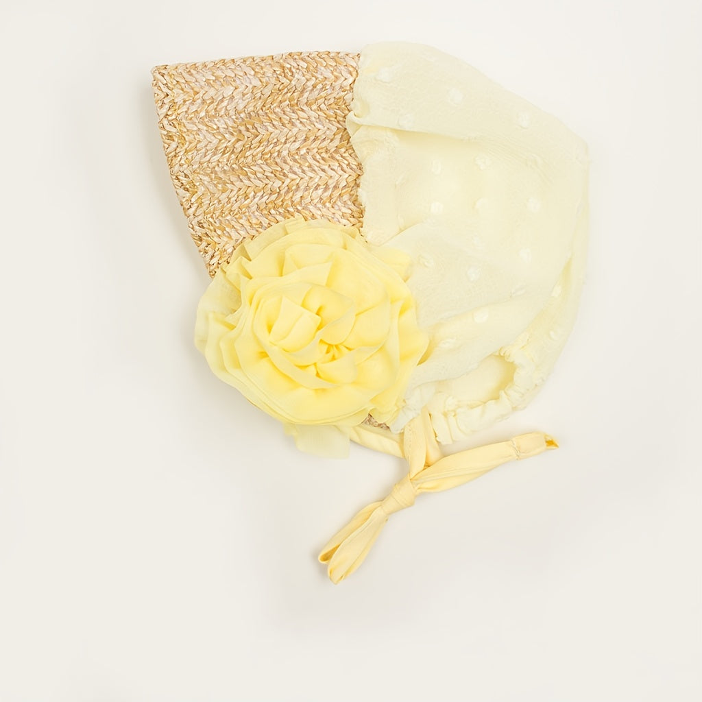 Baby Lace Breathable Sun Hat - Knitted Straw Hat for Newborns
