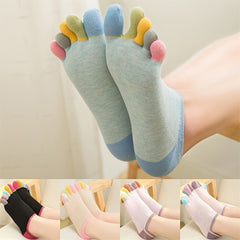 5 Pairs Women's Toe Socks Cotton Crew Sock Five Finger Socks For Running