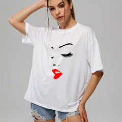 Women's Casual Loose Short Sleeve T-Shirt Crew Neck Solid Tee Summer Tops