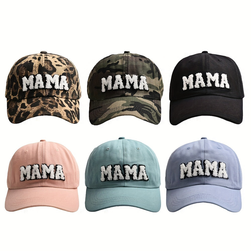 Leopard Camo MAMA Patch Baseball Cap Lightweight Dad Hat for Women