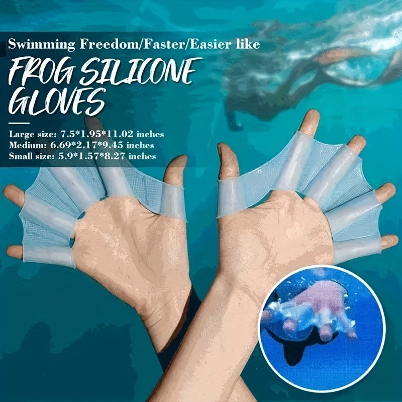 Silicone Flippers Webbed Hand Swim Gloves for Diving