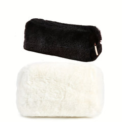 Small Makeup Bag For Purse Cosmetic Pouch Travel Toiletry Bag Fuzzy Pencil Case