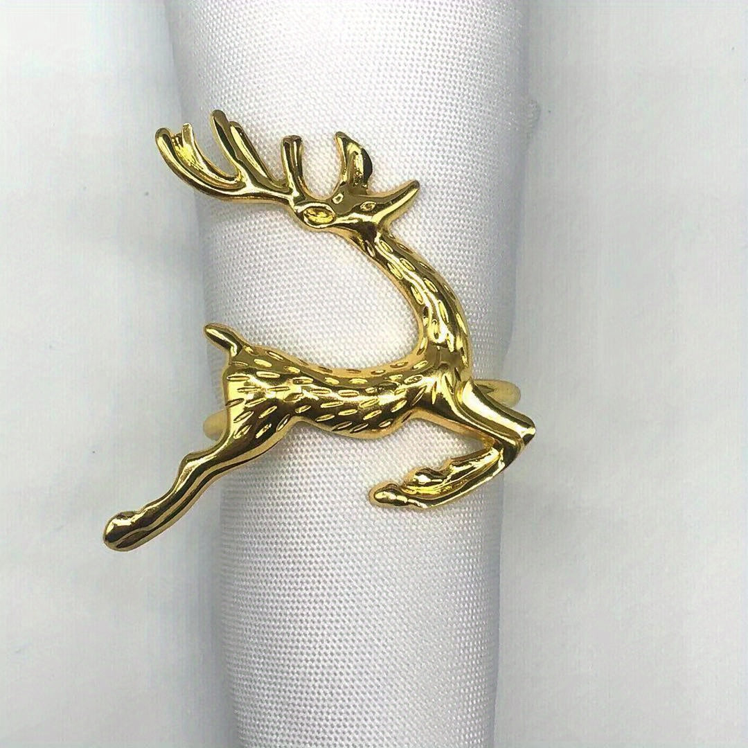 10pcs Napkin Ring Fawn Napkin Circle Christmas Gift Tableware